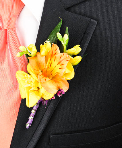 SPRINGTIME SUNSET PROM BOUTONNIERE