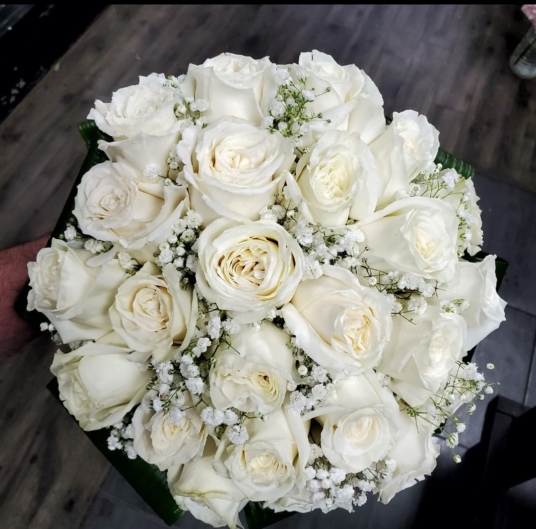 Roses & Baby's Breath Bridal Bouquet